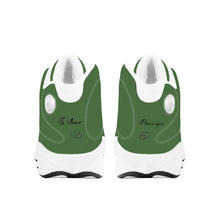 Load image into Gallery viewer, Ti Amo I love you - Exclusive Brand  - Deep Artichoke - Mens / Womens - Unisex  Basketball Shoes - White Laces
