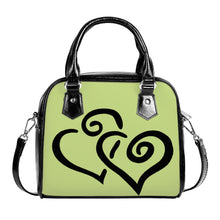 Load image into Gallery viewer, Ti Amo I love you - Exclusive Brand - Medium Spring Bud - Double Black Heart -  Shoulder Handbag
