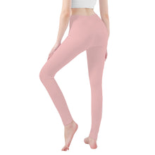 Load image into Gallery viewer, Ti Amo I love you - Exclusive Brand  - Baby Pink  -  White Daisy -  Yoga Leggings
