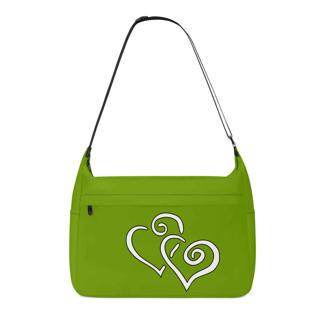 Ti Amo I love you - Exclusive Brand  - Limeade - Double White Heart - Journey Computer Shoulder Bag