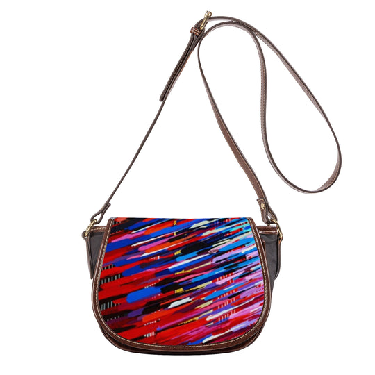 Ti Amo I love you - Exclusive Brand - Rainbow Lined Pattern - Saddle Bag