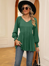 Load image into Gallery viewer, V-Neck Lantern Sleeve Blouse
