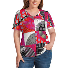 Load image into Gallery viewer, Ti Amo I love you - Exclusive Brand - Womens Plus Size V-Neck Short Sleeve Ladies T-Shirts - Sizes XL-4XL
