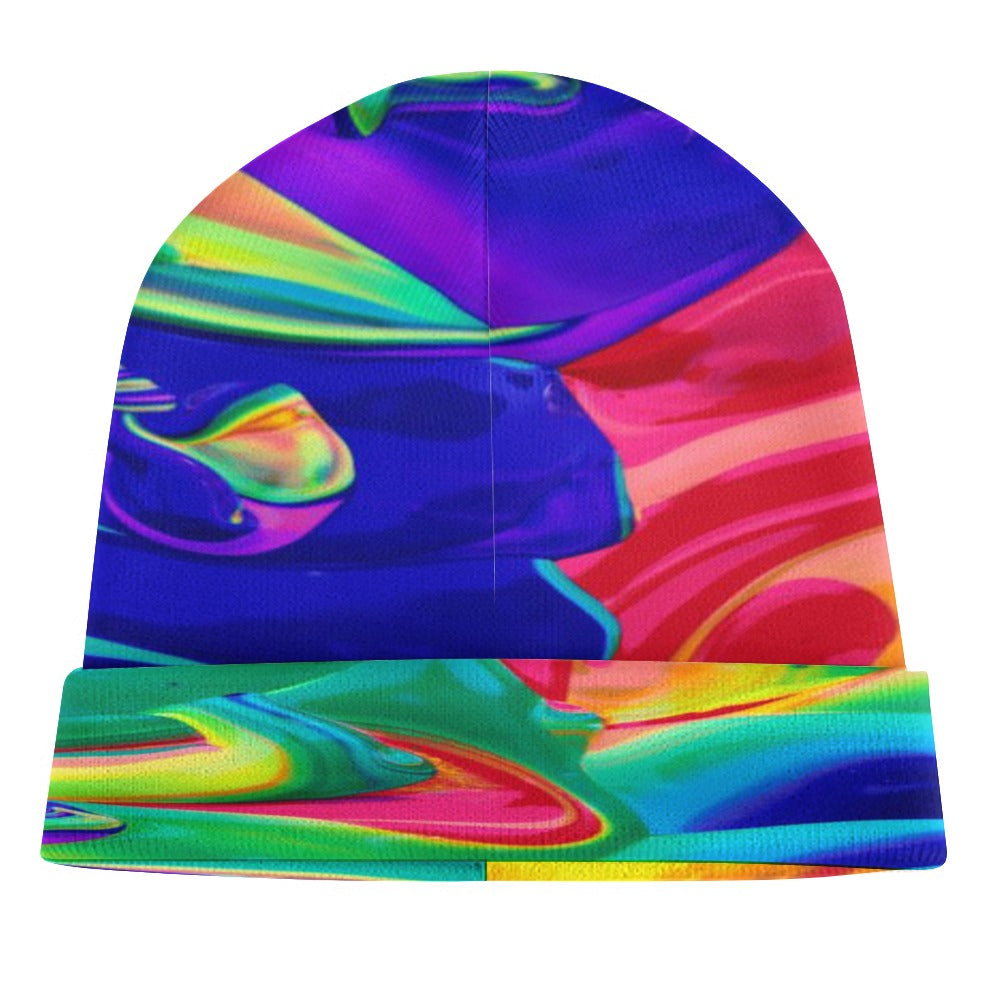 Ti Amo I love you - Exclusive Brand  - Rainbow Paint Pattern - Unisex Knit Hat