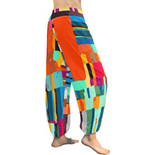 Load image into Gallery viewer, Ti Amo I love you  - Exclusive Brand  - Red &amp; Multicolor Block Pattern - Women&#39;s Harem Pants
