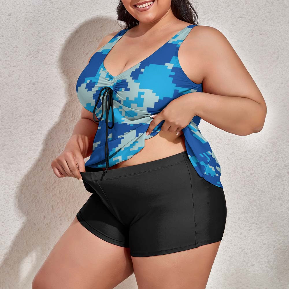 Ti Amo I love you - Exclusive Brand - Women's Plus Size 2pc Drawstring Swimsuit - Sizes XL-6XL