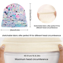 Load image into Gallery viewer, Ti Amo I love you Exclusive Brand  - Beige with Pink Purple &amp; Aqua Splatter - Unisex Knit Hat
