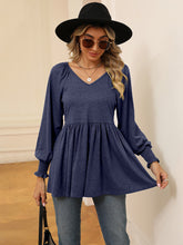 Load image into Gallery viewer, V-Neck Lantern Sleeve Blouse
