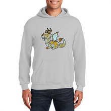 Load image into Gallery viewer, Ti Amo I love you - Exclusive Brand - Whimsical Dragon - 10 Colors - Unisex Heavy Blend Hooded Sweatshirt
