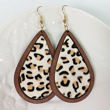 Load image into Gallery viewer, Teardrop Shape Wooden Dangle Earrings
