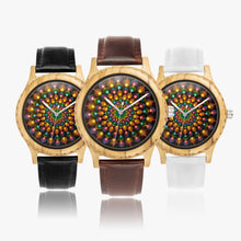 Load image into Gallery viewer, Ti Amo I love you - Exclusive Brand - Mandala - Womens Designer Italian Olive Wood Watch - Leather Strap
