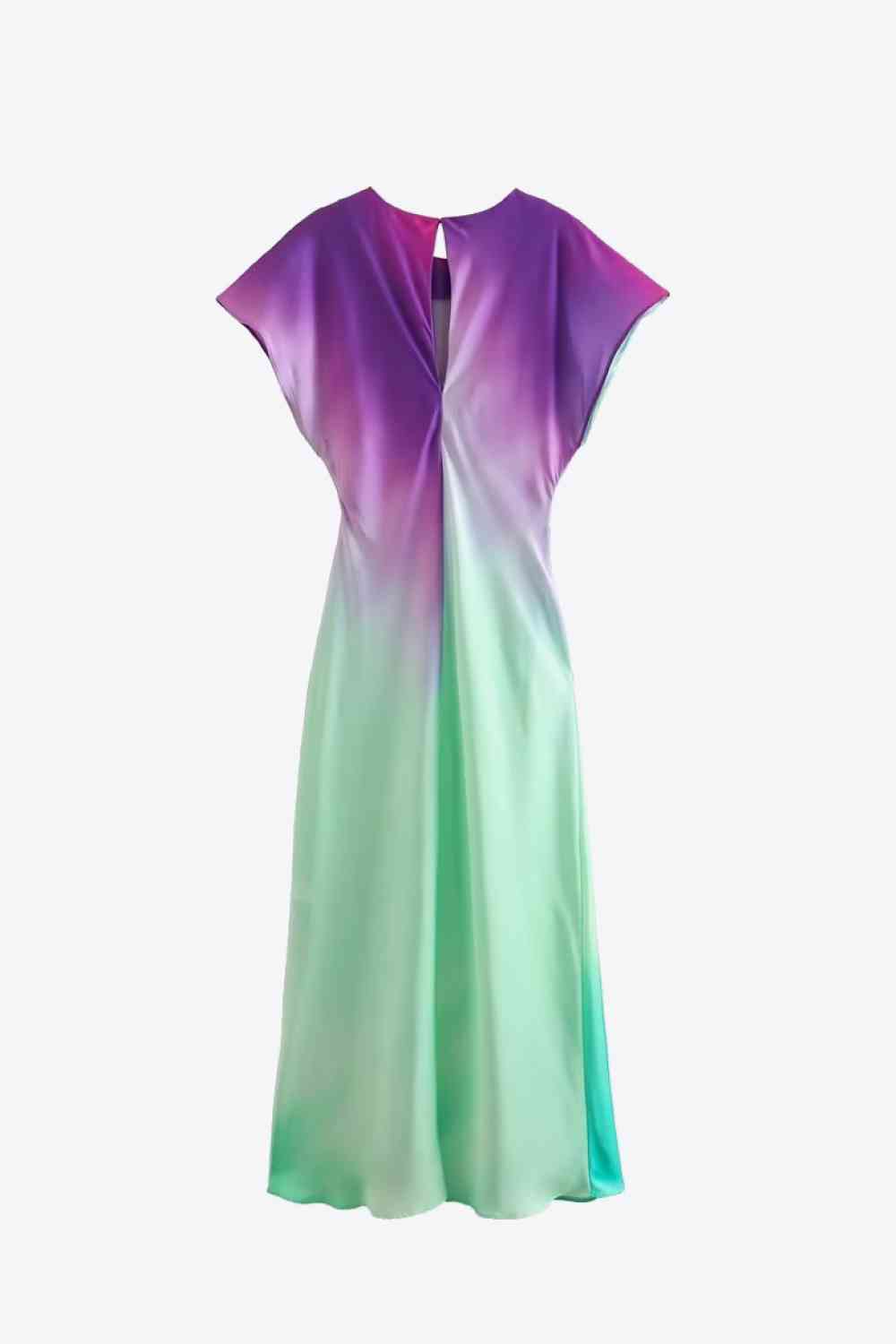 5 Color - Gradient Round Neck Midi Dress