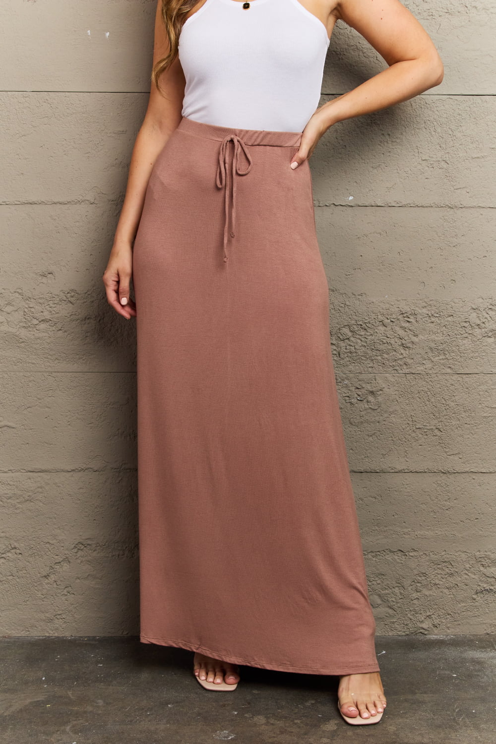 Womens - Chocolate - Culture Code For The Day Full Size Flare Maxi Skirt