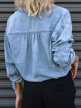 Load image into Gallery viewer, Tie Detail Denim Top
