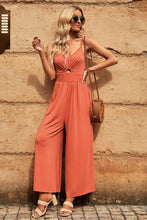 Load image into Gallery viewer, Smocked Spaghetti Strap Wide Leg Jumpsuit
