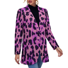 Load image into Gallery viewer, Ti Amo I love you - Exclusive Brand - Can Can &amp; Medium Plum Jaguar Spots -  Womens Suit Blazer Jacket - 2XS-2XL
