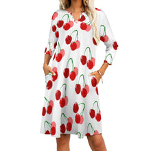 Load image into Gallery viewer, Ti Amo I love you - Exclusive Brand - 10 Styles - Fruit &amp; Veggies - 7-point Sleeve Dress - Sizes S-5XL
