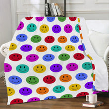 Load image into Gallery viewer, Ti Amo I love you - Exclusive Brand  - Rainbow Smiley Faces - Micro Fleece Blankets
