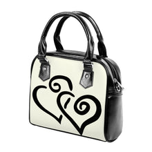 Load image into Gallery viewer, Ti Amo I love you - Exclusive Brand - Eburnean - Double Black Heart -  Shoulder Handbag
