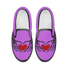 Load image into Gallery viewer, Ti Amo I love you -  Exclusive Brand  - Lavender - Skeleton Hands with Heart  - Kids Slip-on shoes - Black Soles
