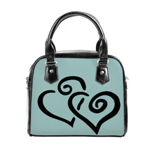 Load image into Gallery viewer, Ti Amo I love you - Exclusive Brand - Nattier - Double Black Heart -  Shoulder Handbag
