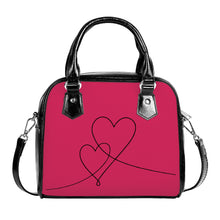 Load image into Gallery viewer, Ti Amo I love you - Exclusive Brand - Cerise Red 2 - Double Script Heart -  Shoulder Handbag
