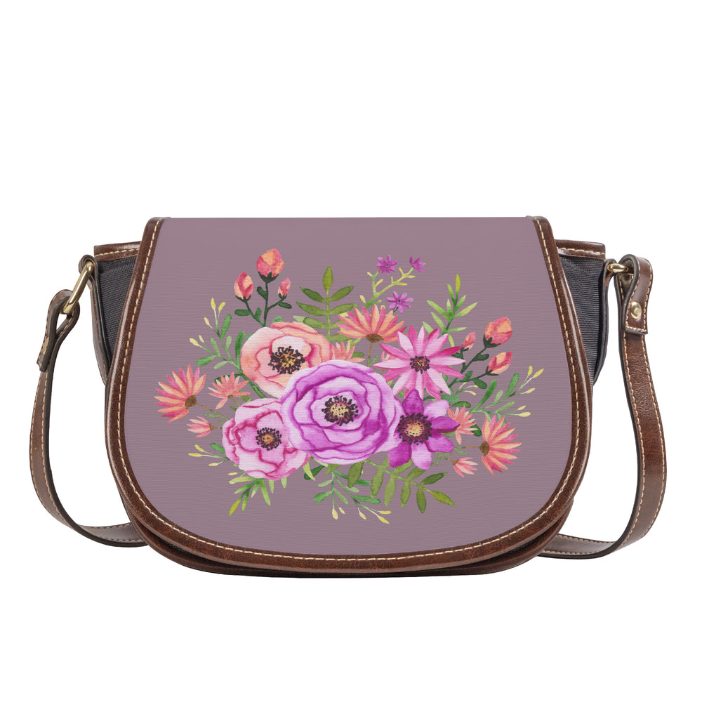 Ti Amo I love you - Exclusive Brand - Mountbatten Pink - Floral Bouquet - Saddle Bag