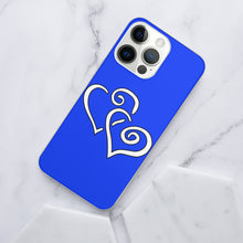 Load image into Gallery viewer, Ti Amo I love you - Exclusive Brand - Blue Blue Eyes - Double White Heart - iPhone 14 Transparent Acrylic Case (3 cameras)
