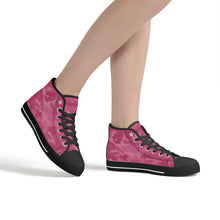 Load image into Gallery viewer, Ti Amo I love you - Exclusive Brand - Pink/ Hot Pink Camouflage - High-Top Canvas Shoes - Black
