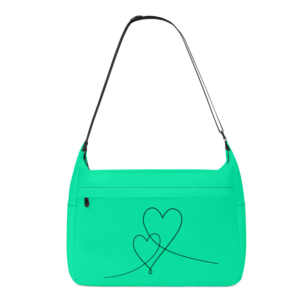 Ti Amo I love you - Exclusive Brand - Caribbean Green - Double Script Heart - Journey Computer Shoulder Bag