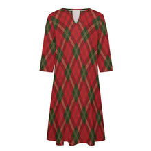 Load image into Gallery viewer, Ti Amo I love you - Exclusive Brand - 10 Styles -  Winter Christmas Patterns - 7-point Sleeve Dresses - Sizes S-5XL
