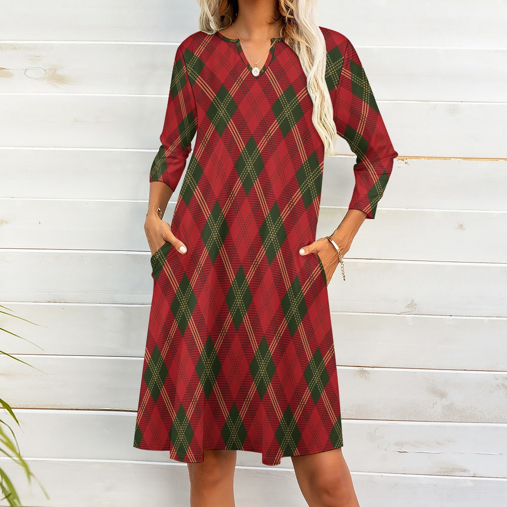Ti Amo I love you - Exclusive Brand - 10 Styles -  Winter Christmas Patterns - 7-point Sleeve Dresses - Sizes S-5XL