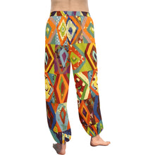 Load image into Gallery viewer, Ti Amo I love you  - Exclusive Brand  - Orange Geometircal Diamond Pattern - Women&#39;s Harem Pants
