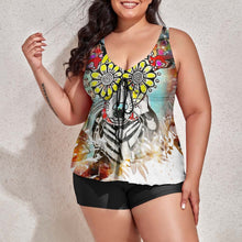 Load image into Gallery viewer, Ti Amo I love you - Exclusive brand - Women&#39;s Plus Size Drawstring 2pc Swimsuit - Sizes XL-6Xl
