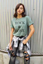 Load image into Gallery viewer, Simply Love Full Size ROCK ＆ LOVE Short Sleeve T-Shirt
