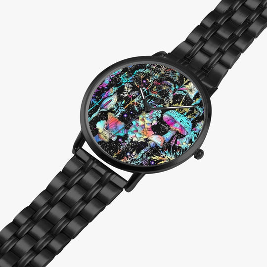 Ti Amo I love you - Exclusive Brand - Psychedelic Mushroom - Unisex Designer Instafamous Steel Strap Quartz Watch