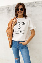 Load image into Gallery viewer, Simply Love Full Size ROCK ＆ LOVE Short Sleeve T-Shirt
