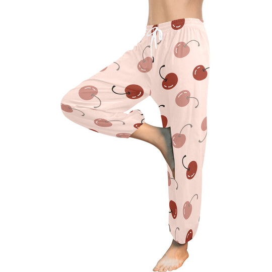 Ti Amo I love you  - Exclusive Brand  - Pink Cherries - Women's Harem Pants - Sizes XS-2XL