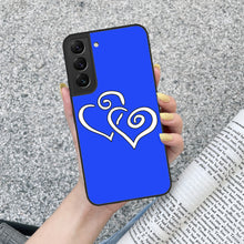 Load image into Gallery viewer, Ti Amo I love you - Exclusive Brand - Blue Blue Eyes - Double White Heart - Samsung Galaxy S22 Glass Case
