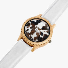 Load image into Gallery viewer, Ti Amo I love you  - Exclusive Brand  - Cow Pattern- Unisex Italian Olive Lumber Wooden Watch - Leather Strap
