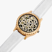 Load image into Gallery viewer, Ti Amo I love you - Exclusive Brand - Glitter Animal Print - Womens Designer Italian Olive Wood Watch - Leather Strap
