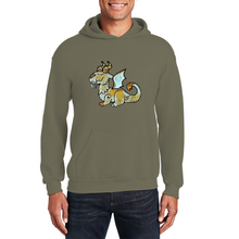 Load image into Gallery viewer, Ti Amo I love you - Exclusive Brand - Whimsical Dragon - 10 Colors - Unisex Heavy Blend Hooded Sweatshirt
