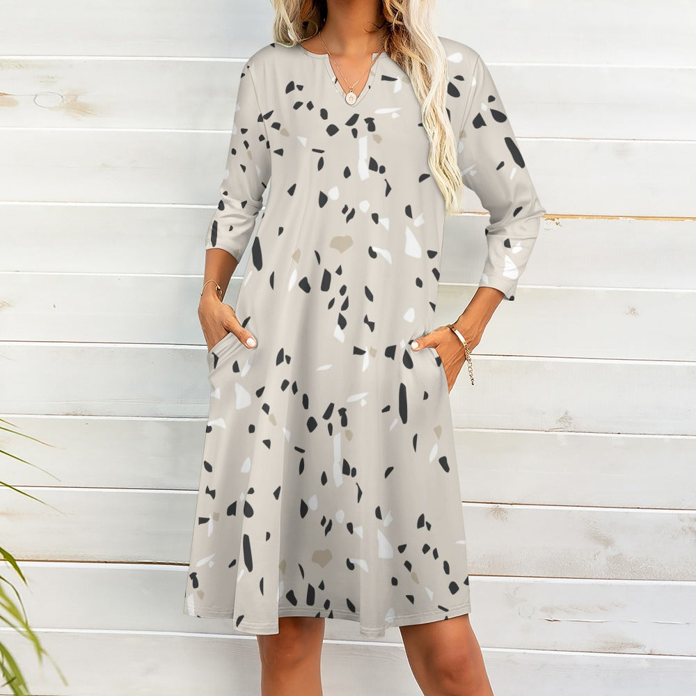 Ti Amo I love you - Exclusive Brand - 7-Point Long Sleeved Dress