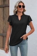 Load image into Gallery viewer, Eyelet Notched Flutter Sleeve T-Shirt
