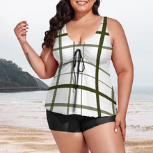 Load image into Gallery viewer, Ti Amo I love you - Exclusive Brand - Women&#39;s Plus Size Drawstring 2pc Swimsuit - Sizes XL-6XL
