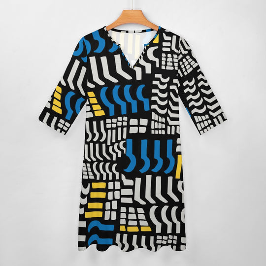 Ti Amo I love you - Exclusive Brand - 7-point Sleeve Dress - Sizes S-5XL