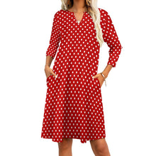 Load image into Gallery viewer, Ti Amo I love you - Exclusive Brand - 10 Styles -  Winter Christmas Patterns - 7-point Sleeve Dresses - Sizes S-5XL
