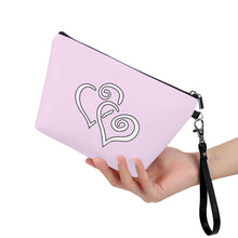 Load image into Gallery viewer, Ti Amo I love you- Exclusive Brand  - Carousel  Pink - Double White Heart - Sling Cosmetic Bag
