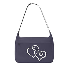 Load image into Gallery viewer, Ti Amo I love you - Exclusive Brand - Gun Powder - Double White Heart - Journey Computer Shoulder Bag
