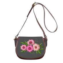 Load image into Gallery viewer, Ti Amo I love you - Exclusive Brand - Davy&#39;s Grey - Pink Floral - Saddle Bag
